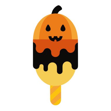 Dondurma izole edilmiş ikon vektör tasarımlı Cadılar Bayramı kabağı