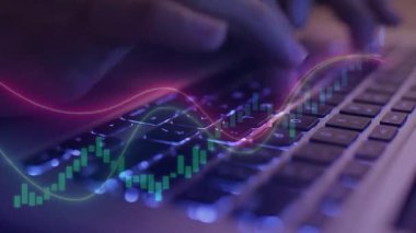 Hisse senedi piyasası ticareti, prex ve yatırım konsepti, modern dijital arka planda sanal ekran.