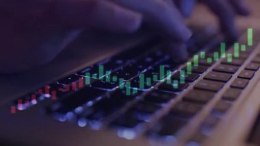 Ofiste laptop kullanan bir kadın