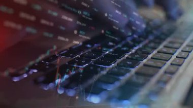 Dizüstü bilgisayarda çalışan kadına yakın çekim. iş ve teknoloji