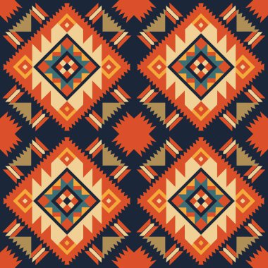 Turuncu ve siyah renklerde kusursuz geometrik desen. vektör illüstrasyonu.