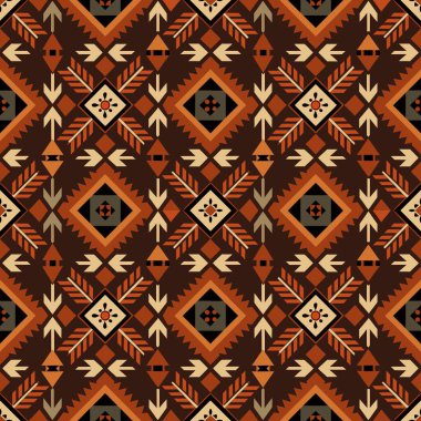 Soyut kaleydoskop kumaş tasarımlı etnik model.