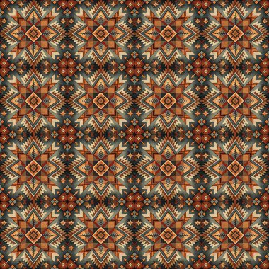 Soyut kaleydoskop kumaş tasarımlı etnik model.