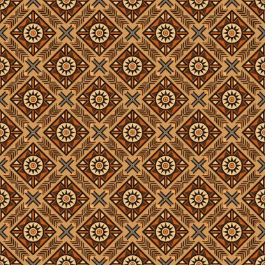 Soyut kaleydoskop kumaş tasarımlı etnik model.