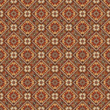 Soyut kaleydoskop kumaş tasarımlı etnik model.