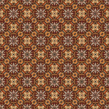 Soyut kaleydoskop kumaş tasarımlı etnik model.