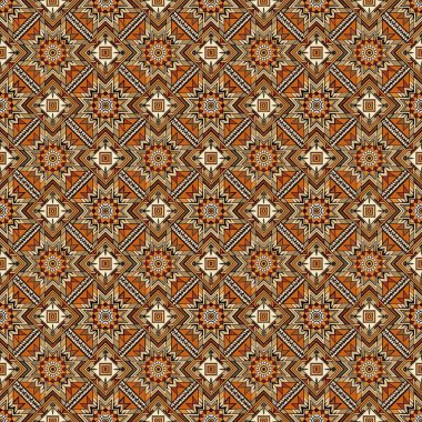 Soyut kaleydoskop kumaş tasarımlı etnik model.