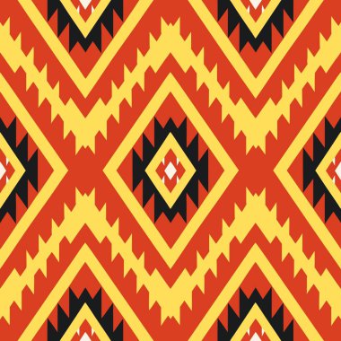 Soyut kaleydoskop kumaş tasarımlı etnik model.