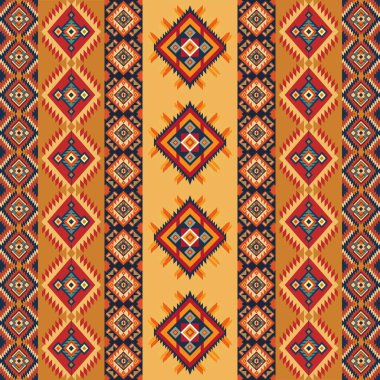 Soyut kaleydoskop kumaş tasarımlı etnik model.