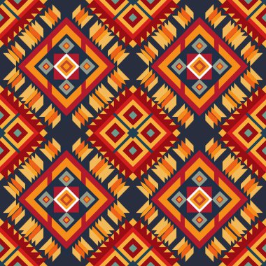 Soyut kaleydoskop kumaş tasarımlı etnik model.