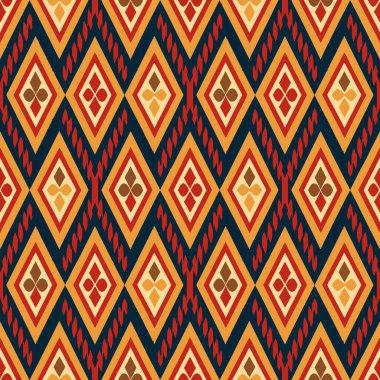 Soyut kaleydoskop kumaş tasarımlı etnik model.