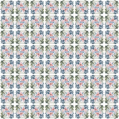 Soyut kaleydoskop kumaş tasarımlı etnik model.