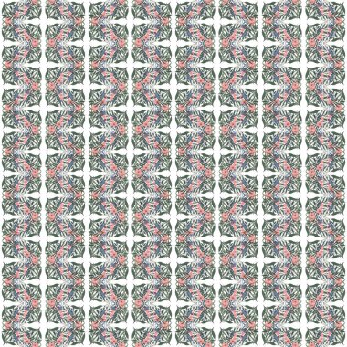 Soyut kaleydoskop kumaş tasarımlı etnik model.