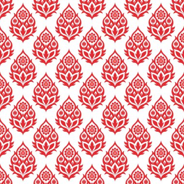 kırmızı. kesintisiz çiçek desenli