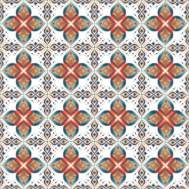 etnik çiçek seamless modeli