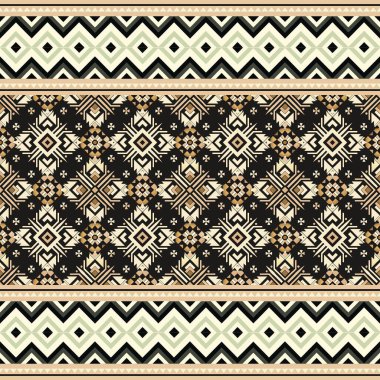 Etnik kabilelerin kusursuz kalıpları. Tekstil baskısı için geometrik vektör çizimi