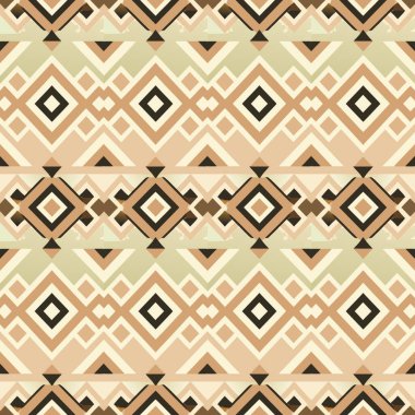 Kahverengi ve bej renkli üçgenlerin kusursuz geometrik deseni.