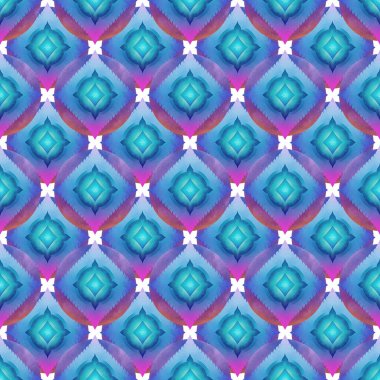 watercolor seamless pattern, hand painted blue, pink and violet colors.