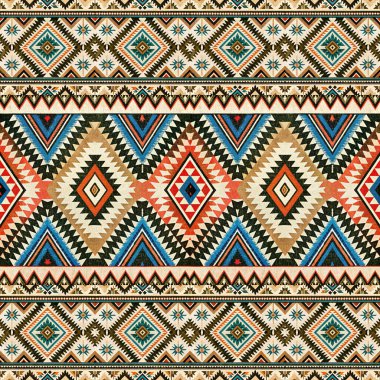 Seamless etnik tribal modeli. Vektör çizim.