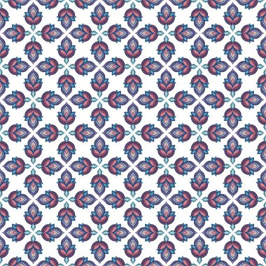 Soyut çiçeklerle kusursuz desen