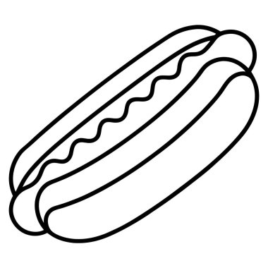 Siyah ve Beyaz Sosisli Vektör Minimum Çizim