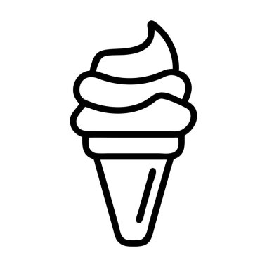 Siyah ve Beyaz Dondurma Dondurma Çizgi Sanat Vektörü