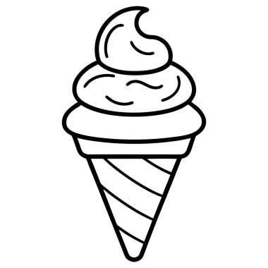 En Az Siyah ve Beyaz Dondurma Çizimi