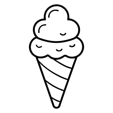 En Düşük Dondurma Konisi Doodle Vektör İllüstrasyonu