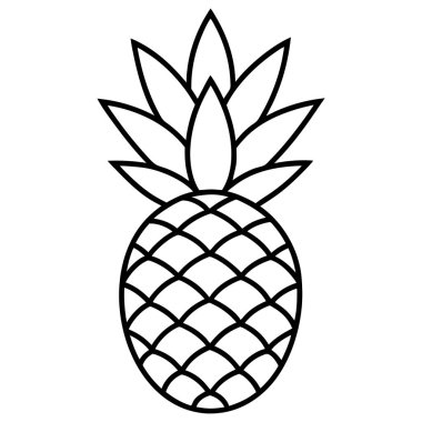 En Düşük Ananas Vector Çizgisi Sanat İllüstrasyonu
