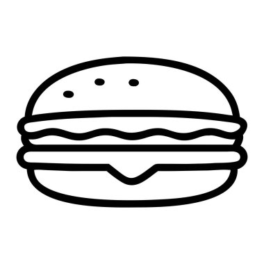 Çizgi Sanatında Asgari Burger Resimleri Siyah ve Beyaz