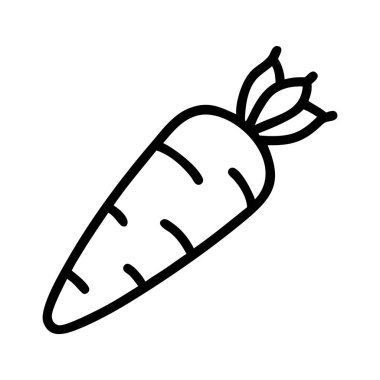 Siyah ve Beyaz Asgari Havuç Vektör Çizgisi Sanatı