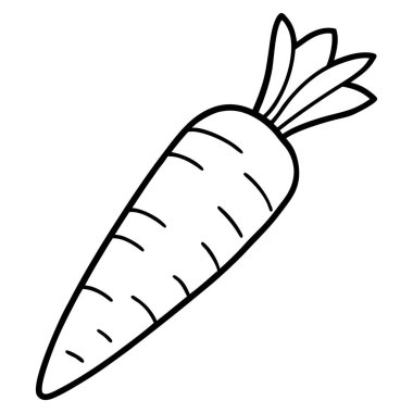 Asgari Çizgi Sanatında Havuç Doodle Vektörü