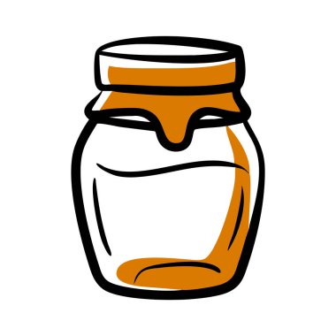 Bal kavanozu çizgisi sanat tasarımının Siyah ve Beyaz Vektörü