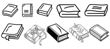 Siyah ve Beyaz Kitap Çizgisi Resim Çizimi