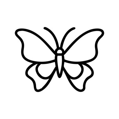 Tek Renkli Vektör Biçiminde Basit Kelebek Çizimi