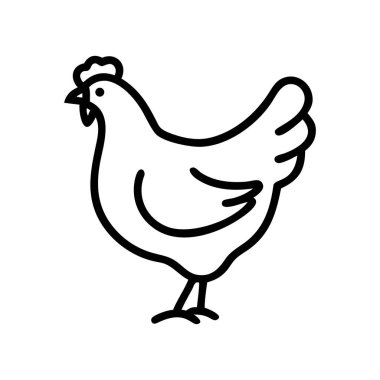 Modern Siyah ve Beyaz Tavuk Çiftlik Tasarımı Çizimi