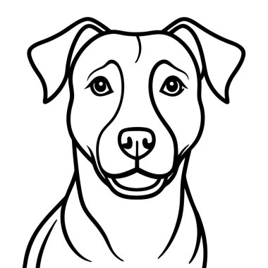 Asgari Duvar Sanatı İçin Temiz Siyah ve Beyaz Köpek Vektörü