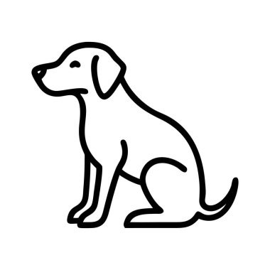 Siyah ve Beyaz Köpek Minimalist Çizgi Biçimi