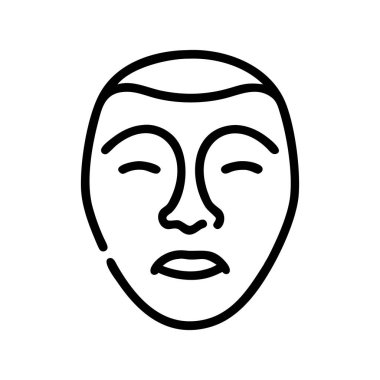 Temiz Siyah ve Beyaz Yüz Vektörü Değişik Duygular Gösteriyor