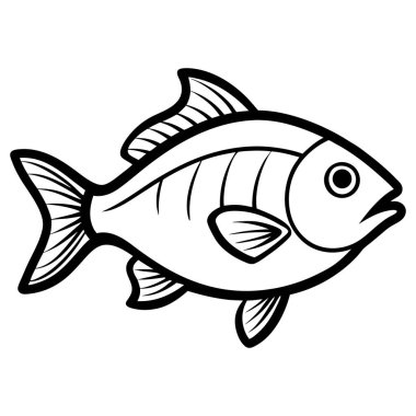 Asgari Çizgi Sanat Stili Modern Balık Çizimi