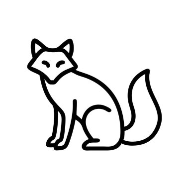 Modern Siyah ve Beyaz Tilki Doğa Sanatı Çizimi