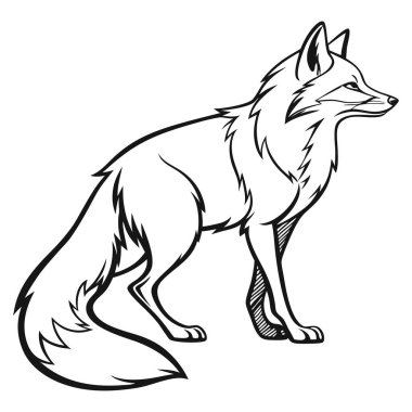 Minimalist Çizgi Sanat Vektöründe Vahşi Tilki Yarışması