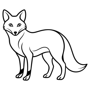 Vektör Biçimli Çağdaş Asgari Tilki Çizimi