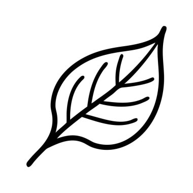 El Çizimi Siyah ve Beyaz Biçimli Asgari Yaprak Vektörü