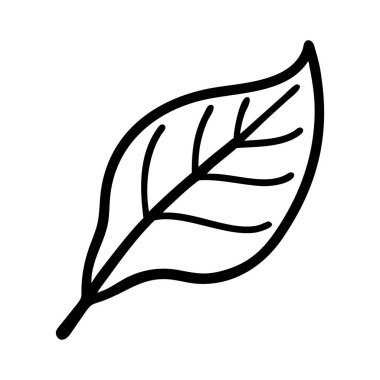 siyah ve beyaz basit yaprak vektör çizgisi çizimi