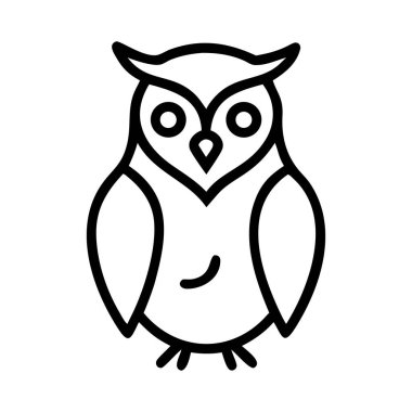 minimal baykuş vektör çizgisi sanatı siyah ve beyaz biçimi