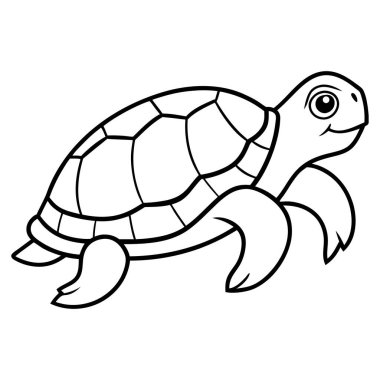 siyah ve beyaz minimalist kaplumbağa vektör çizgisi sanat tasarımı