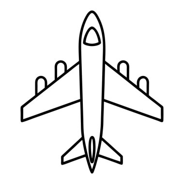 Siyah ve Beyaz Minimum Uçakların Vektör Çizgisi Sanatı