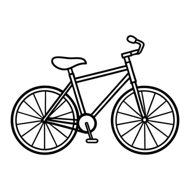 Siyah ve Beyaz Asgari Bisiklet Vektör Çizgisi Sanatı