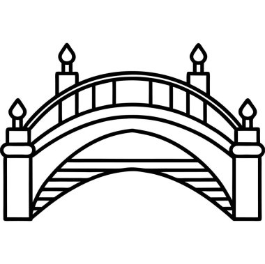 Siyah ve Beyaz Çizgi Asgari Köprü Vektörü Sanatı